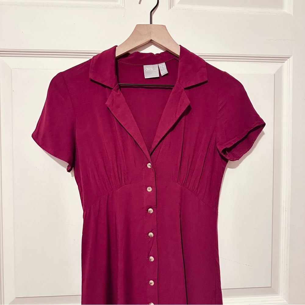 ASOS | Dress | ASOS Button-up Dress | Blood Red - Picture 3 of 12